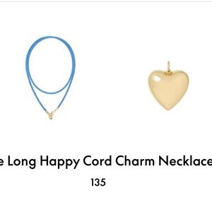ROXANNE ASSOULIN The Long Happy Cord Big Heart Charm Necklace Denim & Gold